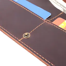 Вертикальний гаманець унісекс із натуральної шкіри Vintage s_15083 коричневий - мініатюра 7