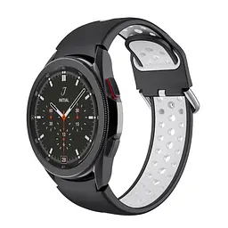 Перфорований ремінець для Samsung Galaxy Watch 5 Pro 45mm - чорно-білий ширина кріплення 20мм силікон Watchbands Uniq (WB00S4GALAXYUNIQ2-54522) - мініатюра 2