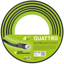 Шланг для поливу Cellfast QUATTRO, 3/4', 25м, 4 шари, до 20 Бар, -10…+50°C (10-075)