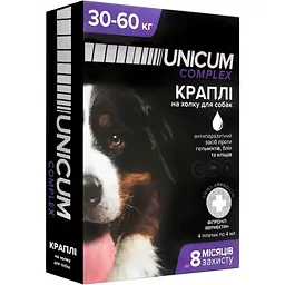 Краплі Unicum Complex Рremium від гельмінтів, бліх та кліщів для собак, 30-60 кг (UN-090)