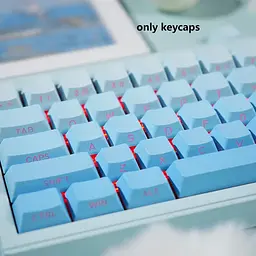 Набір кейкапів PBT Blue Gradient (130+), Білий - мініатюра 6