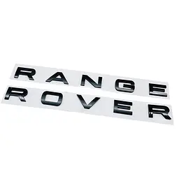 Емблема напис RANGE ROVER чорна глянцева 720х31мм пластик (на скотчі)