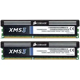 Оперативна пам'ять Corsair CMX8GX3M2A1333C9 XMS3 8GB (2x4GB) DDR3 1333 Mhz CL9 Desktop Memory Kit Б/В