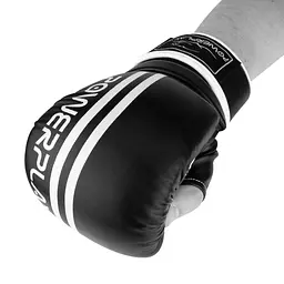 Рукавиці боксерські Power Play 3025, Black/White - S - мініатюра 4