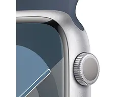 Смарт-годинник Apple Watch Series 9 GPS 45mm Silver Alu. Case w. Storm Blue S. Band - M/L (MR9E3) - мініатюра 3