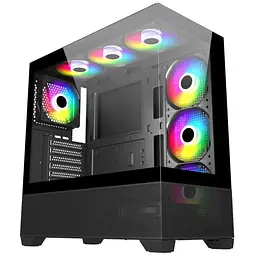 Корпус GTL Gaming "Universe", чорний, без БЖ, Mid Tower, ATX / Micro ATX / Mini ITX, 1xUSB 3.0 / 2xUSB 2.0, макс. CPU - 170 мм /