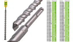 Бур по бетону Alloid Building Tools SDS-plus S4 25x450 мм (FH-25450) - мініатюра 3