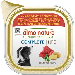 Вологий корм для собак Almo Nature HFC Dog Complete з яловичиною кортоплею і петрушкою 150 г