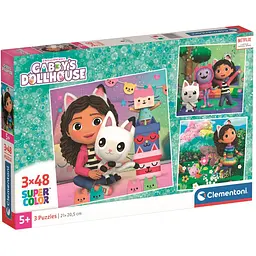  Пазл 3 в 1 Clementoni Gabby`s Dollhouse: 3 картинки по 48 елементів (25295)