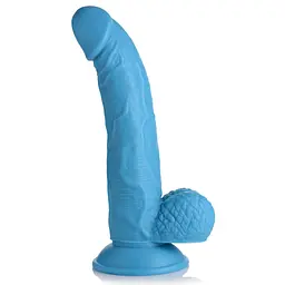 Фалоімітатор Pop Peckers 7.5 Dildo With Balls - Blue, 21.5 см (блакитний)