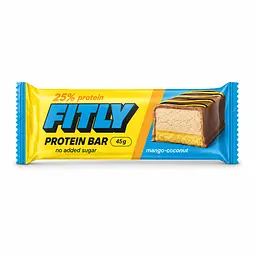 Протеїновий батончик Fitly Protein Bar 25% No Added Sugar, 45 грам - Кокос-манго