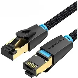 Патч-корд 2м, S/FTP cat 8 RJ-45 black Vention (IKGBH)
