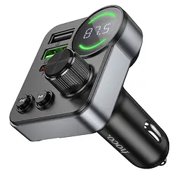 АЗП FM модулятор Hoco E86 Alegria PD30W+QC3.0 48W (2USB-A/1C) Black - мініатюра 4