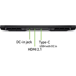 Ноутбук Ігровий ACER Nitro V16 AI ANV16-42-R3UU, AMD Ryzen 5 240 до 5GHz, 16" WUXGA, 16GB, SSD 512GB, NVIDIA GeForce RTX 5050 8GB, Free DOS - мініатюра 12
