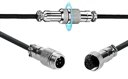 Кабель авіатор / USB Type-C / Для клавіатури / Спіральний , Чорний - мініатюра 4