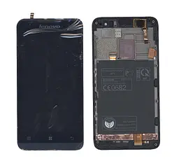 Матриця з тачскріном модуль Lenovo P770 чорний із синьою рамкою