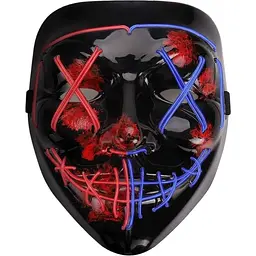 Маска на Хелловін зі світлодіодним підсвічуванням AnanBros The Purge Mask 3 режими освітлення для косплей-вечірки