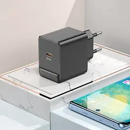Мережевий зарядний пристрій Borofone BAS13A Erudite single port PD20W charger(EU) чорний - мініатюра 3