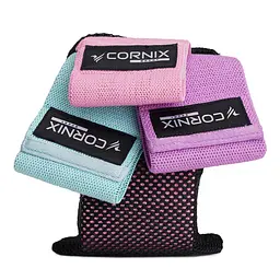 Резинки для фітнесу та спорту із тканини Cornix Hip Band набір 3 шт XR-0048 - мініатюра 4
