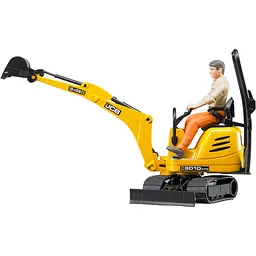 Іграшкова машинка Bruder Міні-екскаватор JCB та фігуркою 1:16 (62002) - мініатюра 4