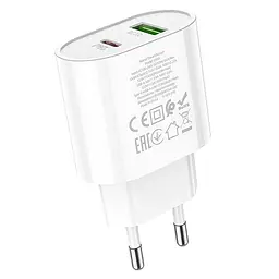 Мережевий зарядний пристрій Hoco C95A Lineal PD20W + QC3.0 charger ( EU ) Білий - мініатюра 3