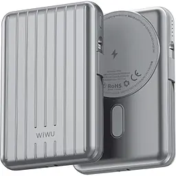 Зовнішній акумулятор Wiwu Trunk Series PP03 10000mAh 22.5W Silver [6936686410830] [104336] - мініатюра 3