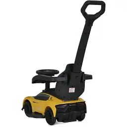 Дитяча каталка-толокар 2 в 1 Bambi M 5106-6 з батьківською ручкою жовтий - мініатюра 2