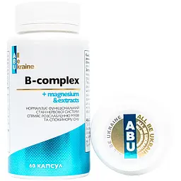 Комплекс вітамінів All be Ukraine групи B з магнієм B-complex+magnesium ABU 60 капсул (ABU-02010) - мініатюра 4