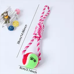 Інтерактивна іграшка для собак Derby Dog Rope Toy with Tennis - мініатюра 4