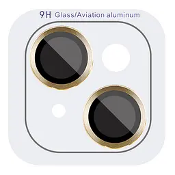 Захисне скло Metal Classic на камеру (у упак.) для Apple iPhone 15 (6.1) / 15 Plus (6.7) Золотий / Gold