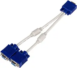 Перехідник ATcom Y-Cплиттер VGA (male) - 2 VGA (female) 10см (10800) - мініатюра 1