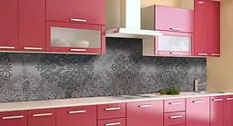 Кухонний фартух Оксамитові візерунки Бетон вінілова для кухні 65х250 см Анотація Сірий Happy Pocket Z183694 - мініатюра 3