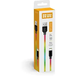 Кабель ColorWay USB - Apple Lightning Multicolor 2.4а 1м - мініатюра 3