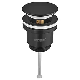 Донний клапан для раковини Koer PW-11-05 універсальний Click-Clack 1 1/4″ Чорний KR5795