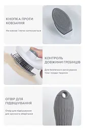 Щітка для видалення вовни і підшерстка у котів і собак Semi чесалка-пуходерка, що самоочищається 19 x 10 см, Blue - мініатюра 4