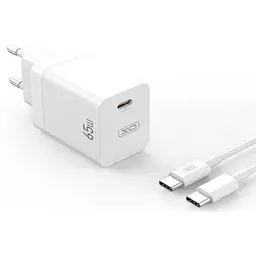 Мережевий зарядний пристрій XO L138 30W GaN nitride (1USB-A+1USB-C) fast charging + Type-C cable White - мініатюра 2