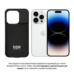 Чохол-акумулятор XON PowerCase для iPhone 14 Pro 5000 mAh Чорний (PCBS1114350B 4746) - мініатюра 3