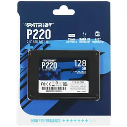 Накопичувач SSD Patriot P220 128GB 2. 5" 7mm SATAIII - мініатюра 2