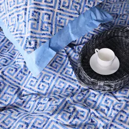 Простирадло на гумці MirSon Поплін 00-5 Geometry Blue 60х120 см блакитне (2200009704512) - мініатюра 6
