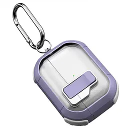 Футляр протиударний Locking Button для навушників Airpods Pro 3 Light Purple - мініатюра 5