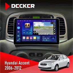 Штатна магнітола Hyundai Accent 2006-2012 Decker D9-009 4x64, DSP, 4G, 2k Decker (НФ-00008248)