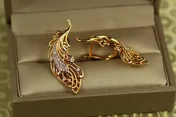 Сережки Xuping Jewelry Пава 3,6 см золотисті - мініатюра 3