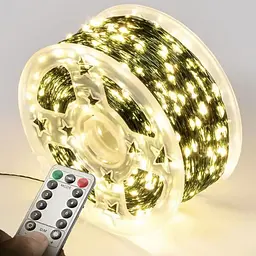 Гірлянда Роса нитка 500 LED, довжина 50 м з пультом, зелений, теплий XPRO (47724-717_377) - мініатюра 4