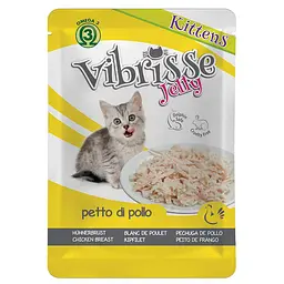 Вологий корм для кошенят Vibrisse Jelly куряча грудка в желе, пауч 70 г