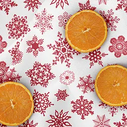 Скатертина Cosas Snowflakes водовідштовхувальна 100х100 см різнобарвна (Cloth_SnowflakesRedWhite_DUK_100x100) - мініатюра 3