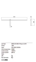 Бра Redo TANGENT AP LED 14W 3000K LEFT SBK (4.1.2) 01-2201 - мініатюра 3