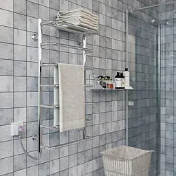 Електрична рушникосушарка Kosser Скоба з полицею 900x530/7 EL рег. ДСп06ЕL, Хром, Ліве - мініатюра 3