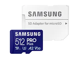 Карта пам'яті Samsung PRO Plus 2023 microSDXC UHS-I U3 V30 A2 512 GB (MB-MD512SA)