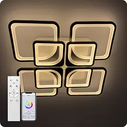Люстра світлодіодна 517 Light 3color з пультом 240Вт Чорний (01758) - мініатюра 4