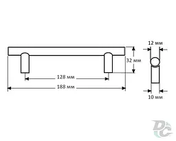 Ручка рейлінгова DC DR 11/128 SS BLK Чорна (122099) - мініатюра 2